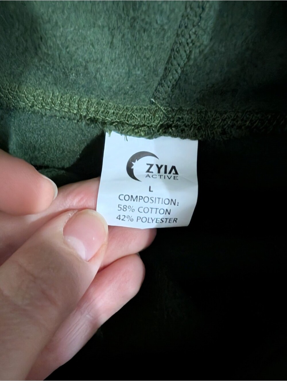 Zyia Active Cozy Olive Green Funnel Neck Women's Sweatshirt Size L - Picture 7 of 12